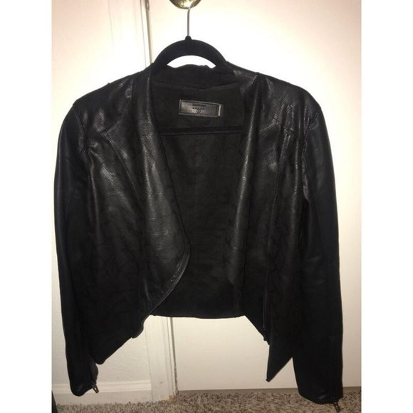 EUC BCBG Dakota Black Moto Style Jacket, Size S - Picture 3 of 6